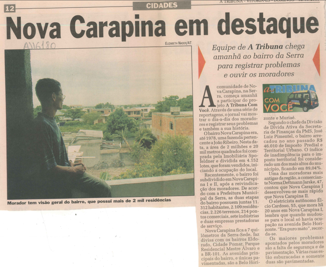 a tribuna com você historia do bairro nova carapina ii