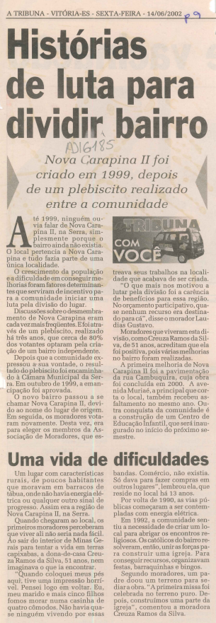atribuna surgimento do bairro nova carapina 2