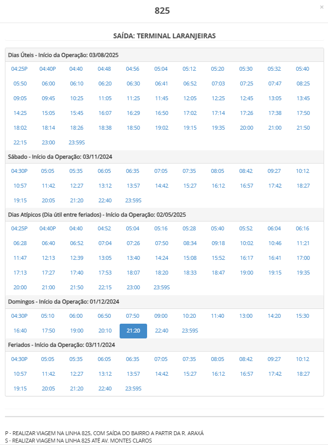 horário de ônibus 825 nova carapina 2 serra es